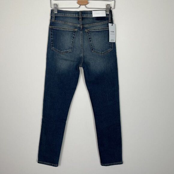Re/Done x Revolve Originals High Rise Ankle Crop Jean Midnight Blue Dark Wash 26 - Picture 3 of 11